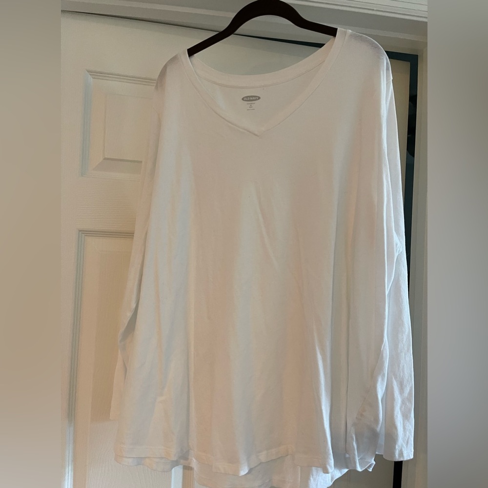 Basic White Long Sleeve Cotton Tee Old Navy